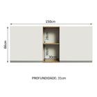 Armário De Cozinha Aéreo 150 Cm 2 Portas E 2 Nichos Rustic/br