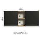 Armário De Cozinha Aéreo 150 Cm 2 Portas E 2 Nichos Rustic/pr