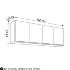 Armário De Cozinha Aéreo 160cm 4 Portas Nevada Cinza Claro -