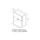 Armário De Cozinha Aéreo 1 Porta Basculante 70cm E Nicho Para