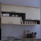 Armário De Cozinha Aéreo 200cm Caiena Thela Mel/fumê