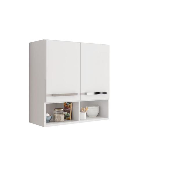 Armário De Cozinha Aéreo 2 Portas Branco Argelia Casa Mobilia