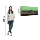 Armário De Cozinha Aéreo 2 Portas Com Vidro Módulo Suspenso N