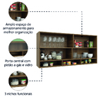 Armário De Cozinha Aéreo 2 Portas Com Vidro Módulo Suspenso N