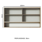 Armário De Cozinha Aéreo 2 Portas De Correr De Vidro E 1 Nich