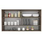 Armário De Cozinha Aéreo 2 Portas De Correr De Vidro E 1 Nich