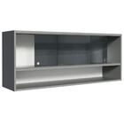 Armário De Cozinha Aéreo 2 Portas De Correr De Vidro Neutral