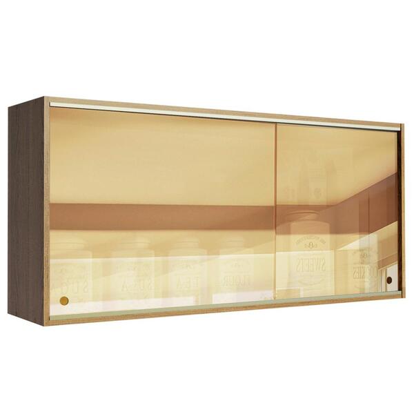 Armário De Cozinha Aéreo 2 Portas De Correr De Vidro Reflex R