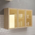 Armario De Cozinha Aereo 3 Portas Com Vidro Karine  Carvalho