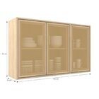 Armario De Cozinha Aereo 3 Portas Com Vidro Karine  Carvalho