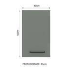 Armário De Cozinha Aéreo 40 Cm 1 Porta Branco/cinza Agata Mad