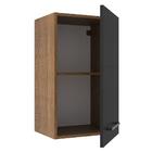 Armário De Cozinha Aéreo 40 Cm 1 Porta Rustic/preto Agata Mad