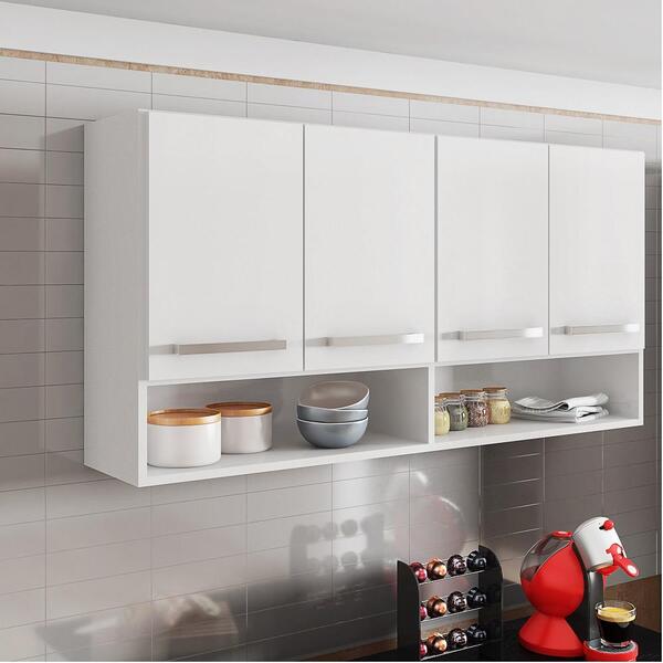 Armario De Cozinha Aereo 4 Portas Branco Bulgaria Brienza