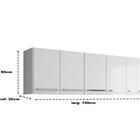 Armario De Cozinha Aereo 5 Portas Branco Santorini Casa Mobil
