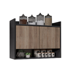 Armário De Cozinha Aéreo 70 5 Cm 2p Com Nicho Colin Preto/fre