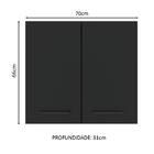 Armário De Cozinha Aéreo 70 Cm 2 Portas Branco/preto Agata Ma