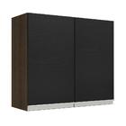 Armário De Cozinha Aéreo 70 Cm 2 Portas Rustic/preto Glamy Ma