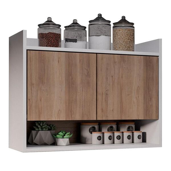 Armário De Cozinha Aéreo 71cm 2 Portas 1 Nicho Ceci M24 Branc