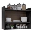 Armário De Cozinha Aéreo 71cm 2 Portas 1 Nicho Ceci M24 Preto