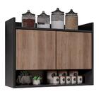 Armário De Cozinha Aéreo 71cm 2 Portas 1 Nicho Ceci M24 Preto