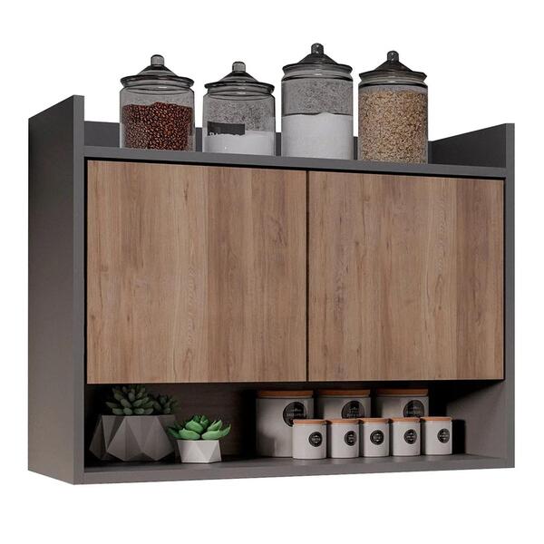 Armário De Cozinha Aéreo 71cm 2 Portas 1 Nicho Ceci Z34 Grafi