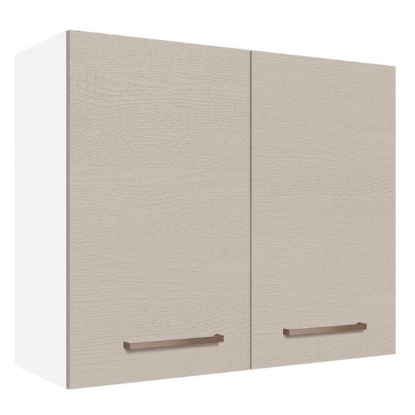 Armário De Cozinha Aéreo 80 Cm 2 Portas Branco/crema Agata Ma