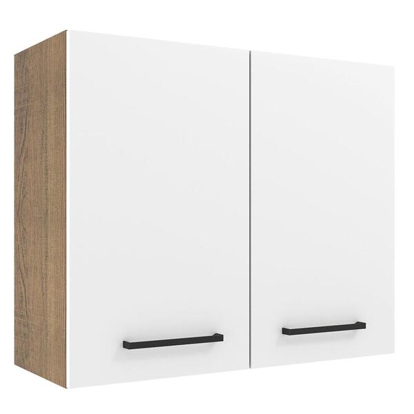 Armário De Cozinha Aéreo 80 Cm 2 Portas Rustic/branco Agata M