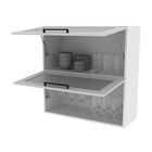 Armário De Cozinha Aéreo 80cm 2 Portas Basculantes C/vidro 10
