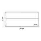 Armário De Cozinha Aéreo Andréia 120cm 3 Portas Cinza Escuro