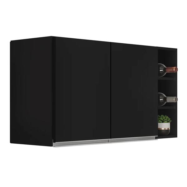 Armário De Cozinha Aéreo Califórnia 100cm E Nicho Garrafeiro