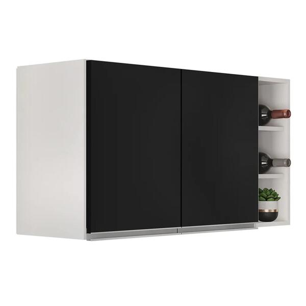 Armário De Cozinha Aéreo Califórnia 100cm E Nicho Garrafeiro
