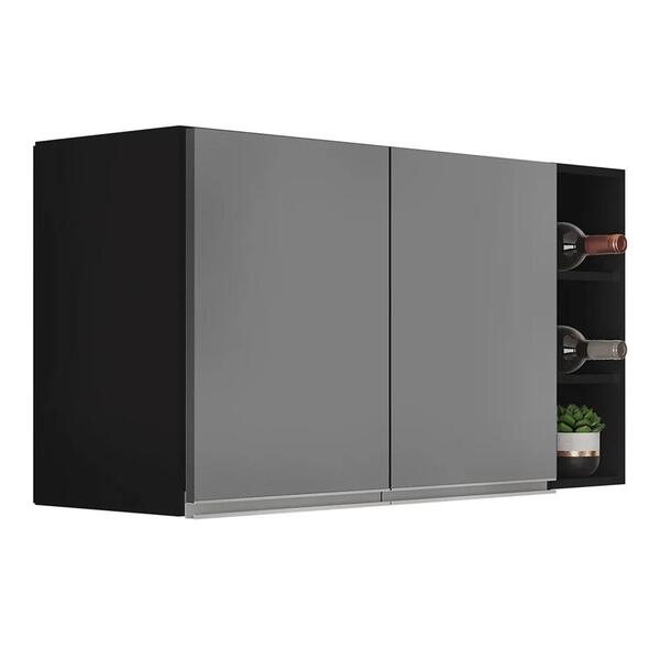 Armário De Cozinha Aéreo Califórnia 100cm E Nicho Garrafeiro