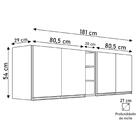 Armário De Cozinha Aéreo Califórnia 180cm Kit 2 Com Nicho Ade