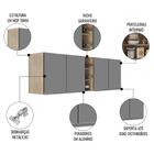 Armário De Cozinha Aéreo Califórnia 180cm Kit 2 Com Nicho Ade