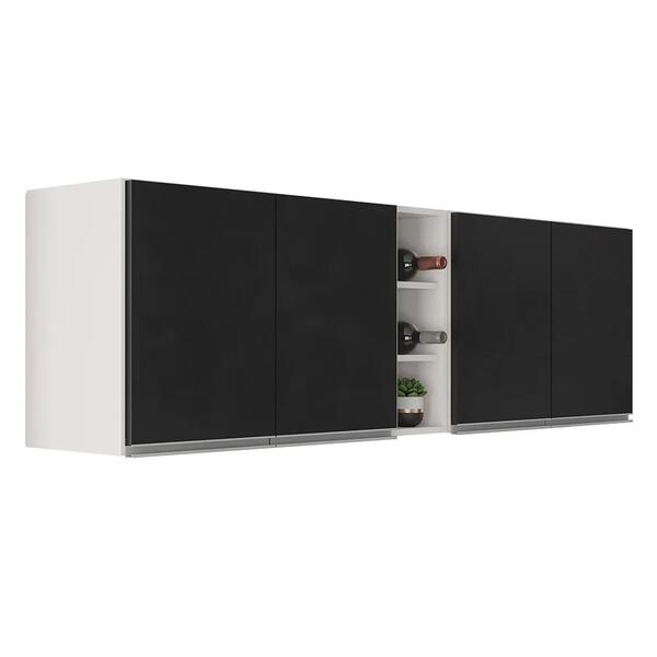Armário De Cozinha Aéreo Califórnia 180cm Kit 2 Com Nicho Ade