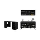 Armário De Cozinha Aéreo Com Balcão Para Pia E Mesa Dobrável