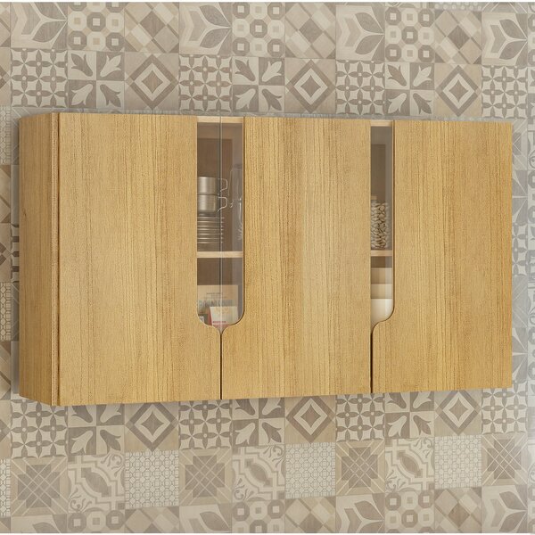 Armário De Cozinha Aéreo Dakota 120cm Com Vidro Cinamomo