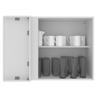 Armário De Cozinha Aéreo De Canto 100% Mdf Porta Branco Brilh