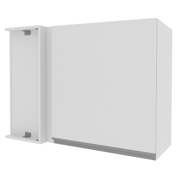 Armário De Cozinha Aéreo De Canto 100% Mdf Porta Branco Brilh