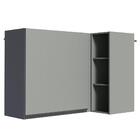 Armário De Cozinha Aéreo De Canto 1 Porta E Adega Cinza Nice