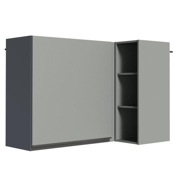 Armário De Cozinha Aéreo De Canto 1 Porta E Adega Cinza Nice