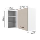 Armário De Cozinha Aéreo De Canto 1 Porta Para Linha De 60 Cm