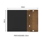 Armário De Cozinha Aéreo De Canto 1 Porta Rustic/preto Agata