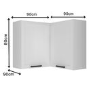 Armário De Cozinha Aéreo De Canto 90x90cm 2 Portas 100% Mdf P