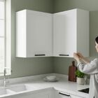 Armário De Cozinha Aéreo De Canto 90x90cm 2 Portas 100% Mdf P