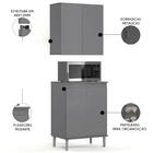 Armário De Cozinha Aéreo E Balcão Com Tampo Italy Cinza - Ej