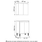 Armário De Cozinha Aéreo E Balcão Com Tampo Italy Cinza - Ej