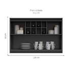 Armário De Cozinha Aéreo Hibisco Com Espelho 1 Pt Grafite E B