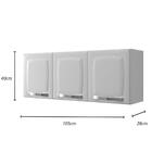 Armário De Cozinha Aéreo Itatiaia 3 Portas Rose Branco Neve