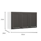 Armário De Cozinha Aéreo Itatiaia Aço 3 Portas Florença Grafi